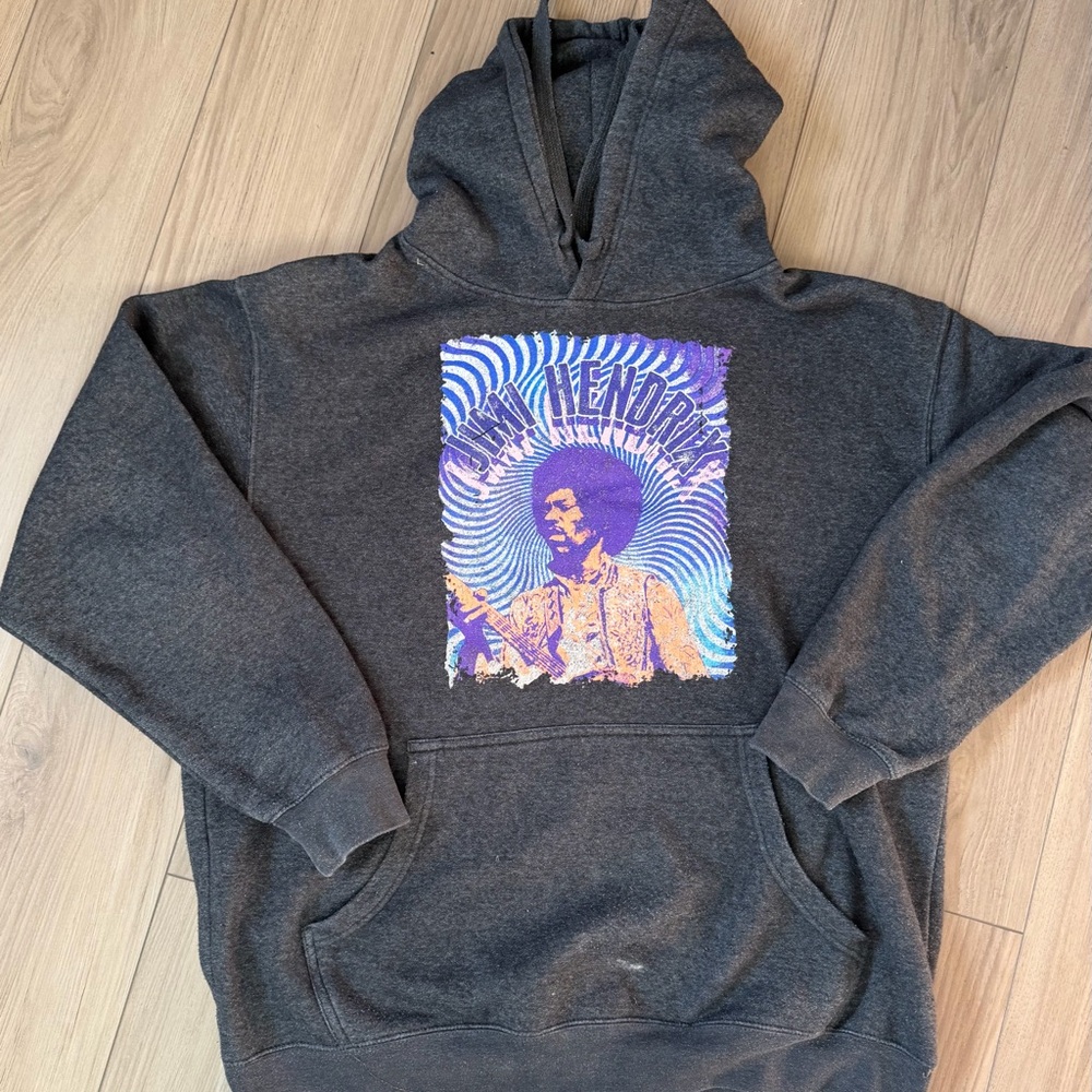 Authentic Hendrix Jimmy Hendrix Hooded Sweatshirt Sz XL Gray Purple